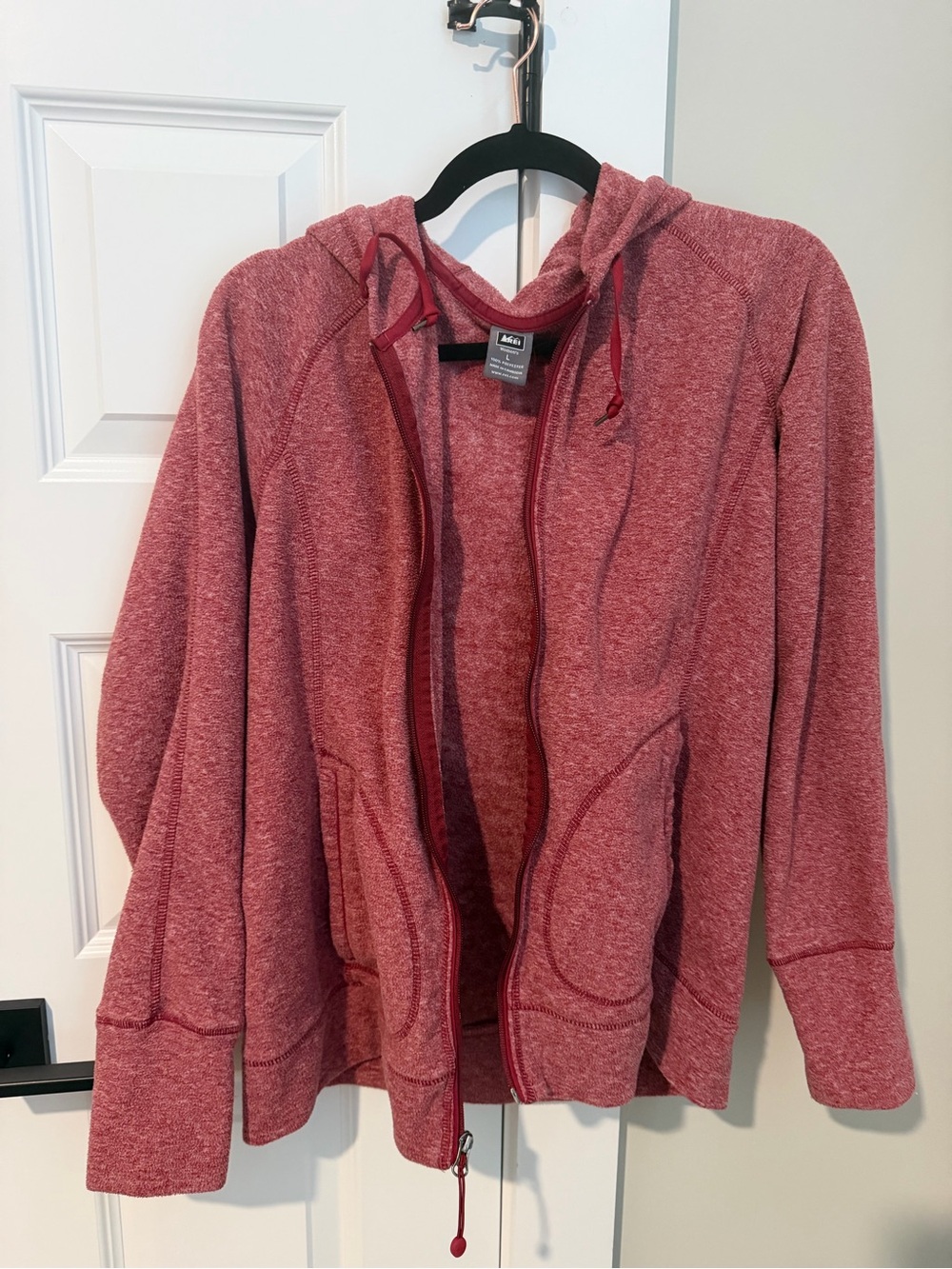 REI Women's Heathered Red Zip-Up Hoodie